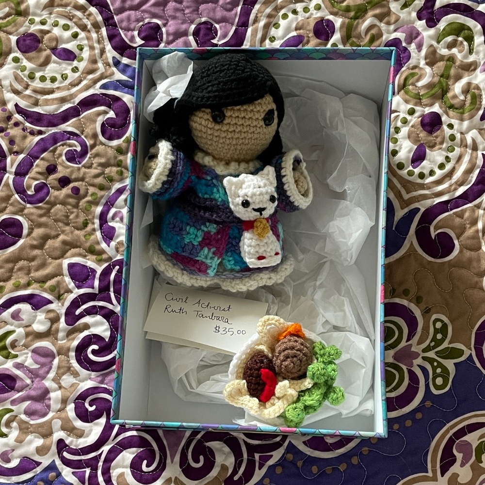 Handmade Crochet Doll with Cat